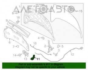 Bara de sprijin a capotei Ford Fiesta 11-19