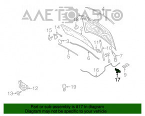 Manerul de deschidere a capotei din interior pentru Ford Flex 09-19