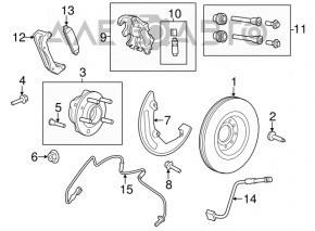 Capacul discului de frână din față dreapta Ford Flex 09-19