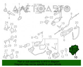 Blocarea ușii din față dreapta a Porsche Cayenne 958 11-17