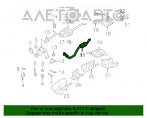 Выпускная трасса средняя часть Audi A4 B8 13-16 рест 2.0T