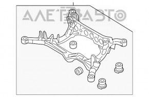 Подрамник задний Audi A4 B8 08-12 AWD