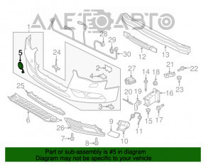 Заглушка буксир крюка переднего бампера Audi A4 B8 13-16 S line