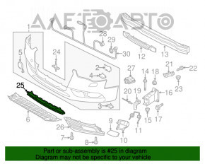 Нижняя решетка переднего бампера Audi A4 B8 13-16 рест, S line, сломаны крепления