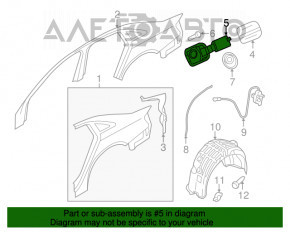 Лючок бензобака с корпусом Audi A4 B8 08-16 седан, надорван уплотнитель