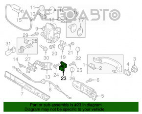 Петля двери верхняя задняя правая VW Golf 15- 5d