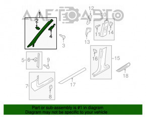 Capacul stâlpului frontal stânga superior Audi A4 B8 13-16 restilizat sedan negru, uzat.