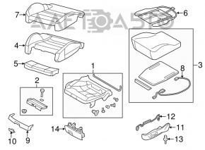 Пассажирское сидение Audi A4 B8 13-16 с airbag, электрическое, подогрев, кожа бежевая