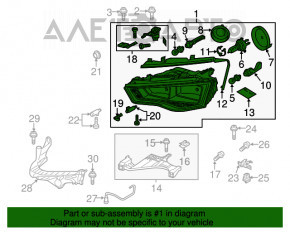 Far dreapta față goală Audi A4 B8 13-16 restilizată halogen