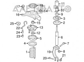 Suport amortizor față dreapta Audi Q5 8R 09-17 nou OEM original