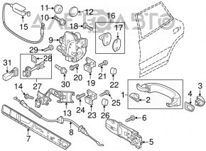 Buclele ușii inferioare spate stânga VW Golf 15- 5d