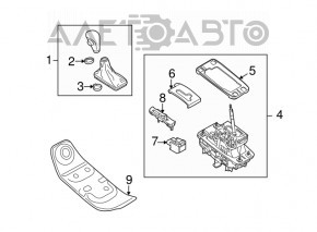 Schimbătorul de viteze pentru cutia de viteze Audi Q5 8R 09-17 cu cablu