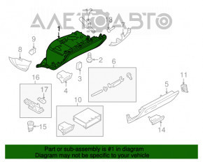 Cutie de mănuși, torpedou Audi A4 B8 08-16 fără CD CHANGER negru