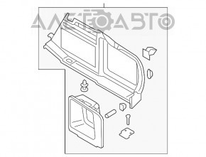 Capacul arcului drept Audi A4 B8 08-16, sedan, negru, fără grilă