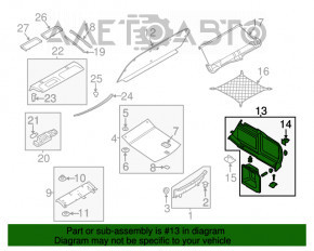 Capacul arcului drept Audi A4 B8 08-16, sedan, negru, fără grilă