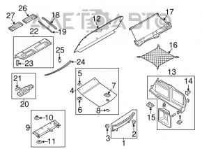 Capacul arcului drept Audi A4 B8 08-16, sedan, negru, fără grilă