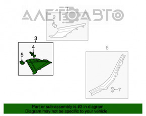 Capacul geamului din spate stânga Audi A4 B8 13-16, restilizat, sedan, bej cu negru, pentru curățare chimică.