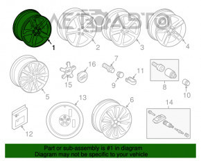 Диск колесный R19 Audi Q5 8R 09-12 тип 1