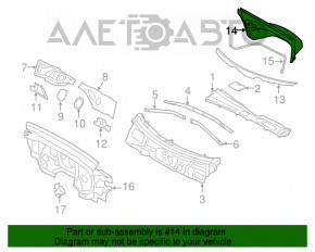 Поддон дворников металл Audi Q5 8R 09-17