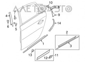 Panoul lateral spate stânga pentru ușa Audi Q5 8R 09-17