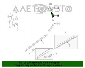 Panoul lateral al ușii triunghiul lateral dreapta spate Audi Q5 8R 09-17