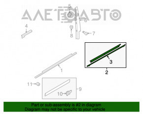 Moldură ușă-sticlă față centrală stânga Audi Q5 8R 09-17 crom