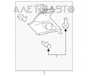 Capacul spate al barei din spate deasupra geamului dreapta Audi Q5 8R 09-17 gri.