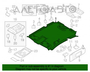 Acoperirea plafonului Audi Q5 8R 09-17 gri fără panoramică