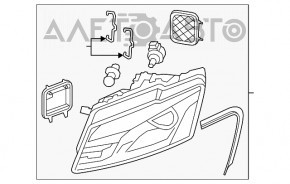 Far stânga față goală Audi Q5 8R 09-12 pre-restilizare xenon