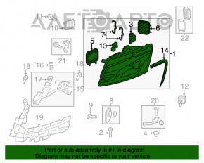 Far stânga față goală Audi Q5 8R 09-12 pre-restilizare xenon