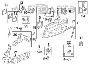 Suport de fixare far stânga Audi Q5 8R 09-12, nou, neoriginal, SIGNEDA.