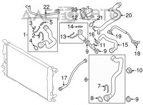 Furtunul de răcire superior pentru Audi Q5 8R 09-17 2.0T, hibrid