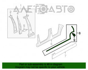 Уплотнитель порога правый Audi Q5 8R 09-17 OEM