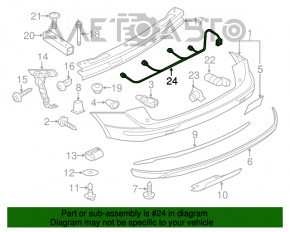 Montarea bumperului din spate pentru Audi Q5 8R 09-12 pre-restilizare, cu senzori de parcare