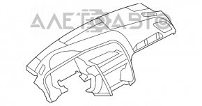 Торпедо передняя панель с AIRBAG Audi Q5 8R 09-17 черная, вставка под дерево