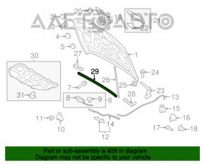 Уплотнитель капота Audi A4 B8 08-16 центральный