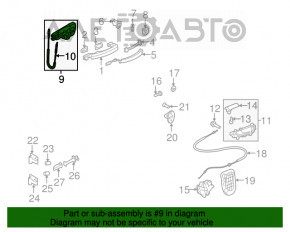 Mecanismul manetei ușii din spate stânga Audi Q5 8R 09-17