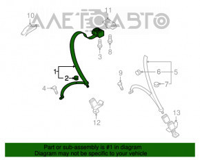 Centura de siguranță spate stânga pentru Audi A4 B8 08-16, culoare bej, pentru curățare chimică