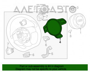 Capacul volanului Audi A6 C7 12-18 negru lucios