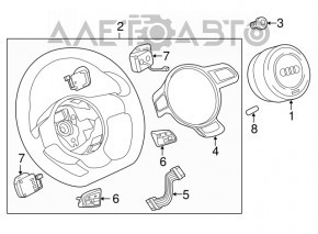 Capacul volanului Audi A6 C7 12-18 negru lucios