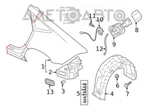 Blocarea capacului rezervorului de combustibil VW Jetta 19 - nou, original