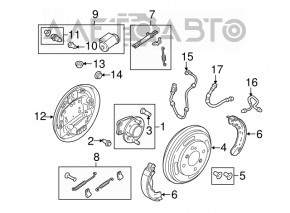 Кожух тормозного барабана задний правый Ford Fiesta 11-19