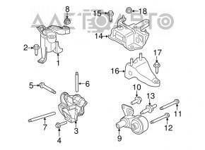 Pernele motorului spate Ford Fiesta 11-19 1.6