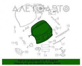 Ușa portbagajului goală pentru Infiniti FX35 FX45 03-08.
