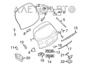 Capacul portbagajului cu crom superior Infiniti FX35 FX45 03-08