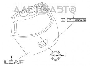 Emblema sigla Nissan pentru portiera portbagajului Nissan Leaf 11-17