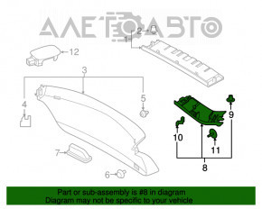 Capacul portbagajului dreapta Infiniti QX30 17- negru