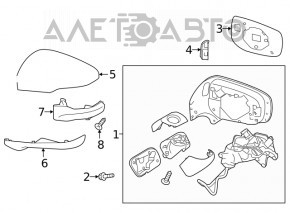 Зеркало боковое левое Subaru Forester 19- SK