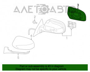 Elementul oglindă dreapta Subaru Outback 10-14