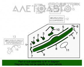 Capac portbagaj Subaru XV Crosstrek 13-17 pentru camera de marșarier